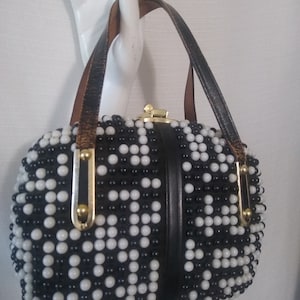 Vintage black and white bump purse