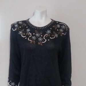 Vintage black beaded sweater