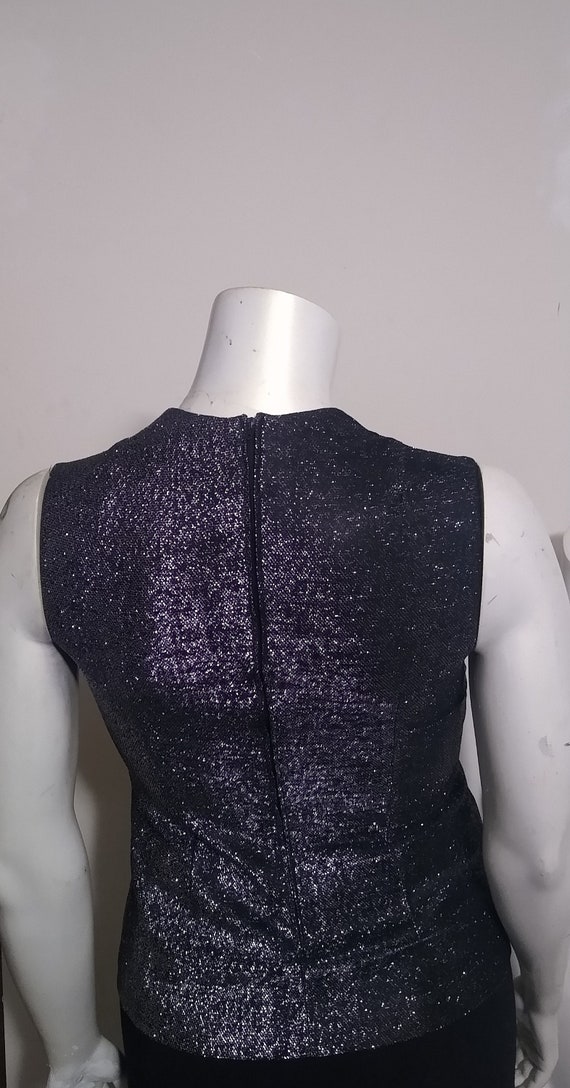 Vintage black and silver sleeveless top - image 6