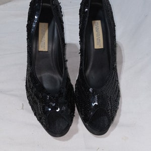 Vintage black sequin pumps