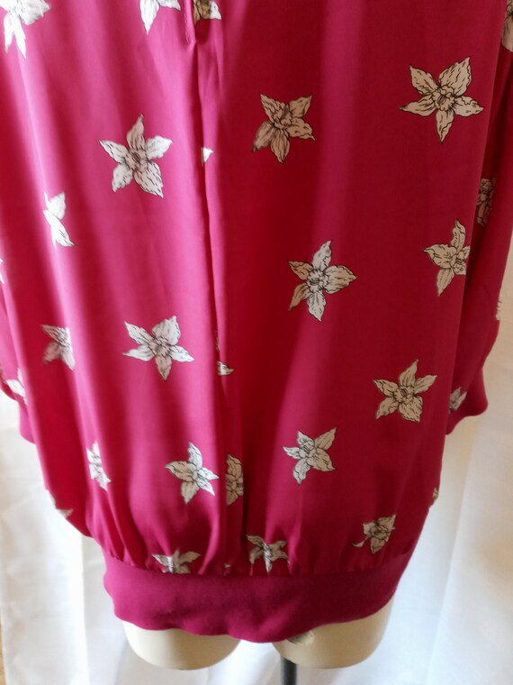 Vintage fuchsia floral blouse - image 7