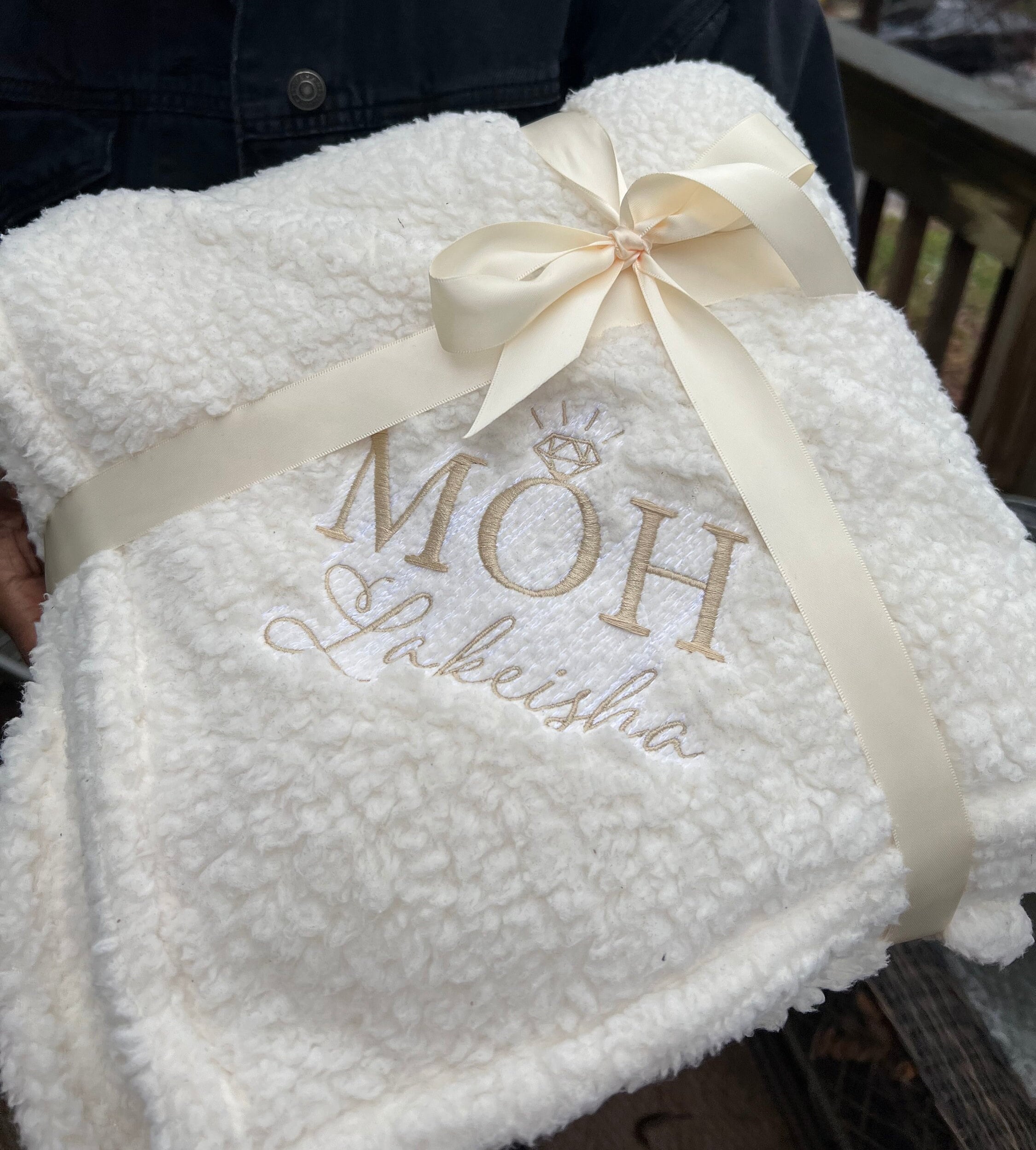 Custom Sherpa Blanket Embroidered Blanket Embroidered Throw Etsy