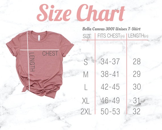 Spirit Costume Size Chart