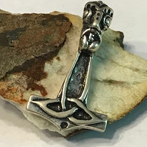VIKING Thor&#39;s Hammer Sterling Silver Pendant Viking Norse