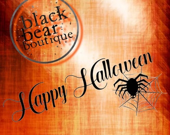 Happy Halloween Design | Halloween Spinnweben Spinnen | Sublimationsdesign | Halloween Designs | Halloween SVG