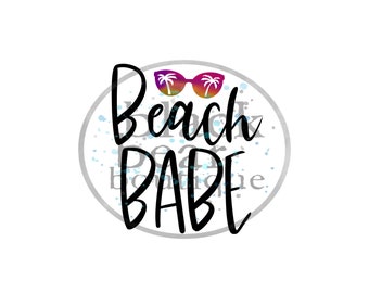 Beach Babe Sunset Regenbogen Sonnenbrille Strand Digitale Designs| PNG JPEG SVG Dateien | Nur digitale Download-Dateien