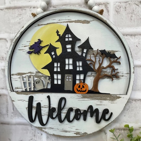 DIY, Door Hanger, Interchangeable, Wall Hanger, Halloween, Haunted House