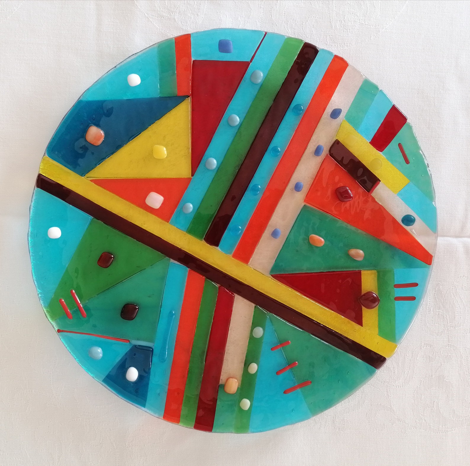 Glass Fusion Plate Etsy