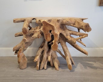 4 ft Teak Root Console Table