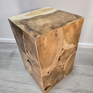 Teak Block Display Table - 2 ft Tall