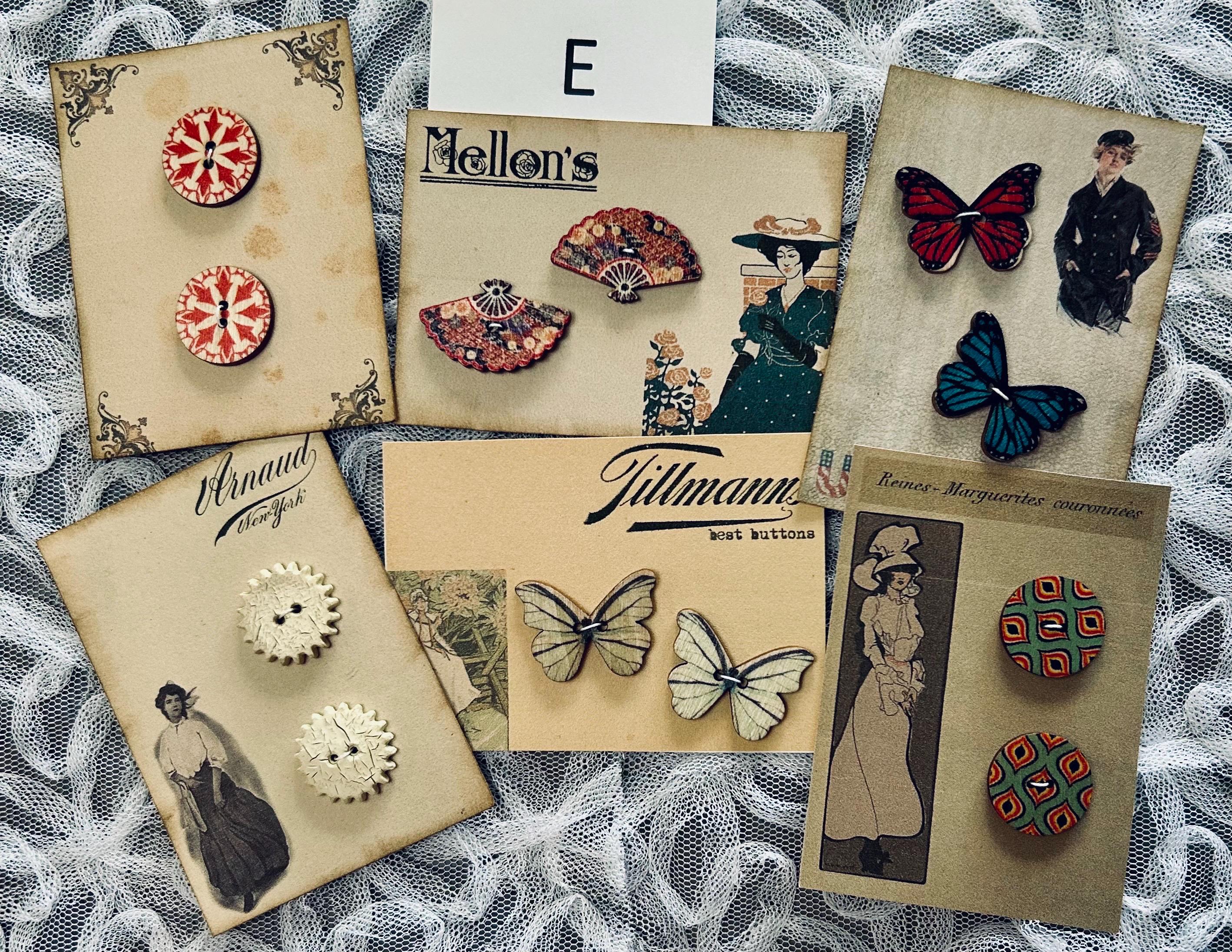 Card Mit Button Button Cards With Buttons (set of 6) - Etsy