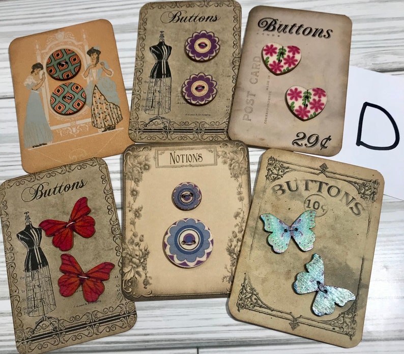 Design Button Card Button Cards With Buttons (set of 6) - Etsy