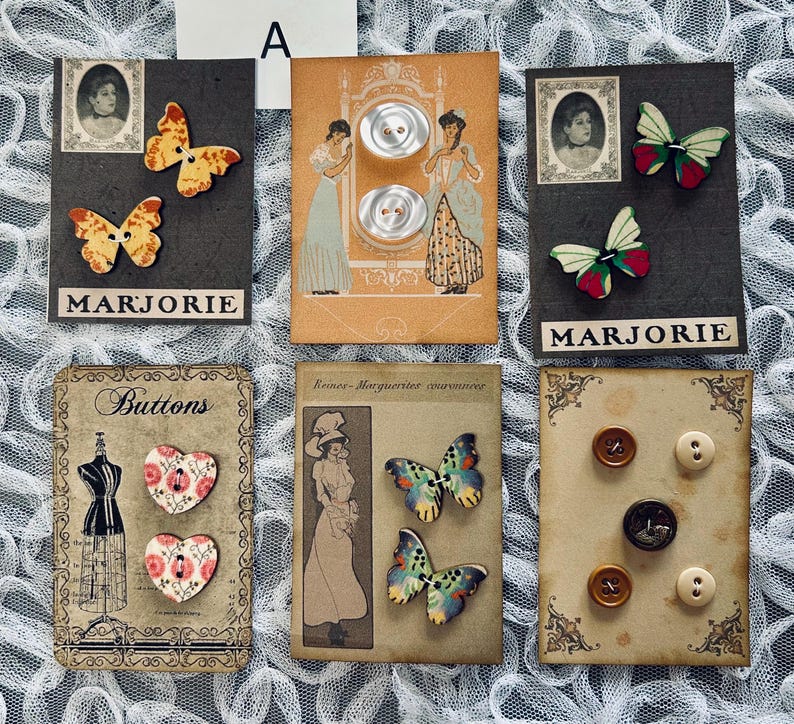 Card Mit Button Button Cards With Buttons (set of 6) - Etsy