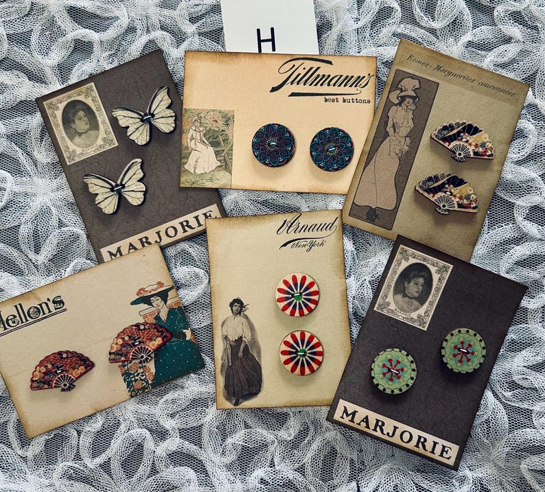 Card Mit Button Button Cards With Buttons (set of 6) - Etsy