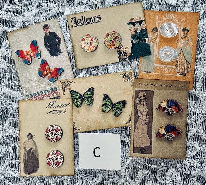 Card Mit Button Button Cards With Buttons (set of 6) - Etsy