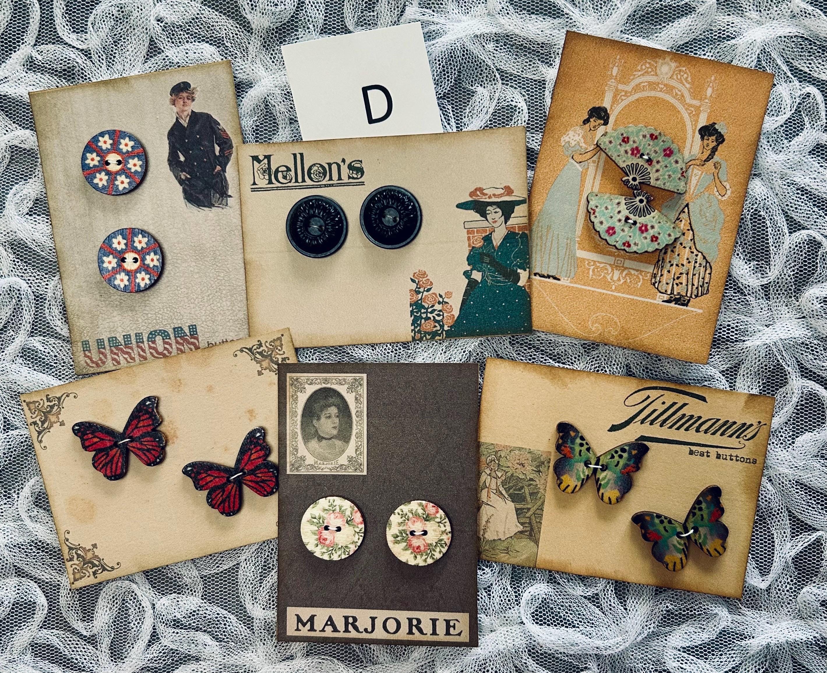 Card Mit Button Button Cards With Buttons (set of 6) - Etsy