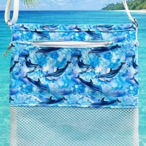Dolphin Deluxe Mesh Shell Collecting, Beach Bag
