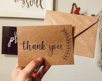 Thank You Card // Hand Made Card // Calligraphy Card