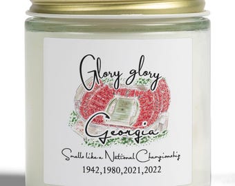 Glory Georgia Football Candle | National Championship Gift | Handmade Apricot Soy Candle