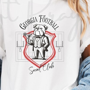 Georgia Football Social Club Shirt, Komfortfarben, Vintage UGA Fan T-Shirt, Game Day Crew Shirt