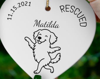 Personalized Rescued Dog Ornament • Custom Gotcha Day Keepsake
