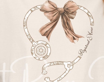 Nurse Comfort Color Toile T-Shirt, Neutral Toile Nursing Tee, RN Graduation Shirt Gift