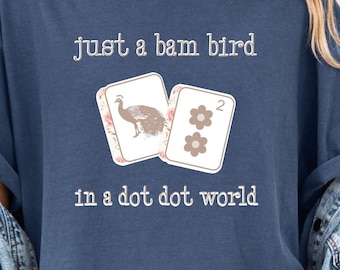 Mahjong T-Shirt: Bam Bird Tile Design - Game Night Tee - Comfort Colors