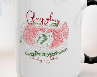 UGA Sanford Stadium Coffee Mug: Hand-Drawn Georgia Bulldogs Souvenir