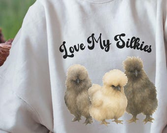 Silkie Chicken Sweatshirt | Comfort Colors Pullover, Farmhouse Chicken Mom Gift