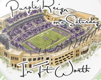 TCU Purple Reign on a Saturday in Ft. Worth Ornament | TCU Inspired Gift