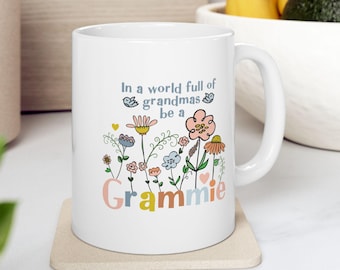 Floral Grammie Mug: Cheerful Grandmother Gift
