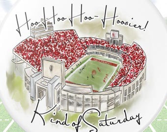 Indiana Stadium Ornament | Watercolor Art Hoo Hoo Hoossier