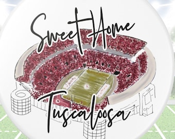 Alabama Sweet Home Tuscaloosa Ornament | Hand-Painted Alabama Stadium Art