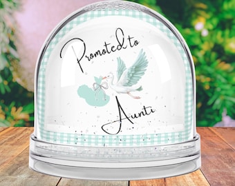 Promoted to Aunti, Gigi, Nana, Papa Snow Globe | Baby Announcement Gift | Pregnancy Reveal Keepsake