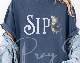 Ole Miss Landshark Martini Tee - Sip Social Club Comfort Colors Shirt