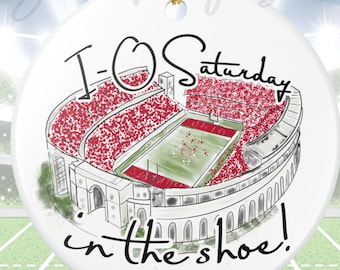 Ohio I-O Saturday in the Shoe Ornament | Ohio Stadium Art Keepsake