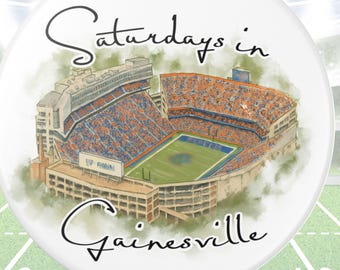 Watercolor Gainesville Stadium Ornament | Saturdays in Gainesville Gift