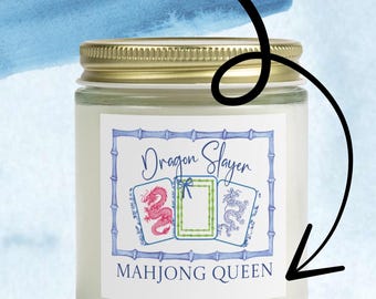 Personalized Mahjong Gift: Dragon Slayer Apricot Soy Candle