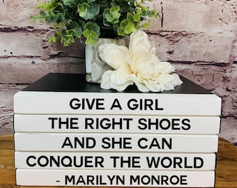 Marilyn Monroe Coffee Table Book Stack – Decorative Quote Books, Glam Home Decor, Gift for Girl Friends