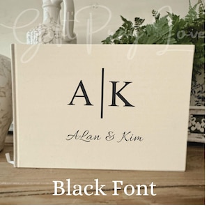 Personalized Linen Guest Book, Wedding Guest Book, Sign In Book, Signing Book