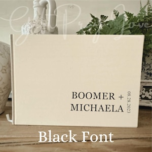 Personalized Linen Guest Book, Wedding Guest Book, Sign In Book, Signing Book