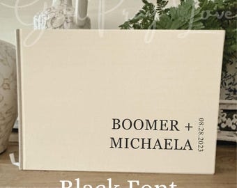 Personalized Linen Guest Book, Wedding Guest Book, Sign In Book, Signing Book