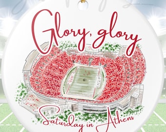 Sanford Stadium Ornament: Hand-Drawn Georgia Bulldogs Christmas Decor