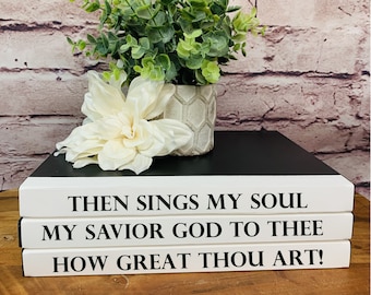 Custom Coffee Table Book How Great Thou Art, Bookcase Décor, Christmas Gift, Inspirational Gift, Wedding Gift, Christian Gift, Sympathy Gift
