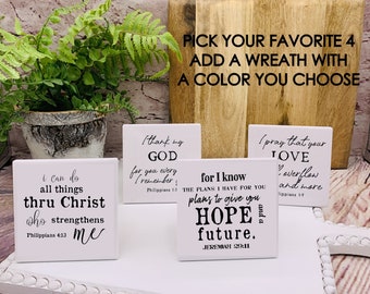 Personalized Bible Verse Coasters - Set of 4 - Thoughtful Home Gift