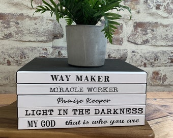 Coffee Table Book Way Maker, Personalize Bookcase Décor,  Designer Books,  Inspirational Gift, Wedding Gift, Christian Gift,
