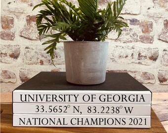 University of Georgia National Championship 3 Book Stack, Coffee Table Books, Bookcase Décor, UGA Book, SEC Champions, Graduation Gift