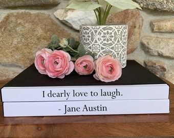 Coffee Table Book Jane Austin Quote , Bookcase Décor, Designer Book Quote, Coffee Table Books, Birthday Gift, Friendship Gift