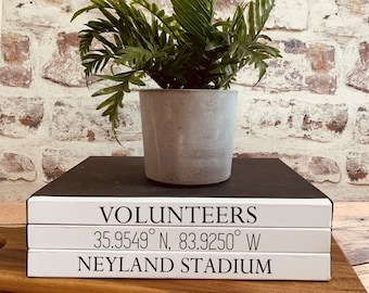 University of Tennessee Neyland Stadium 3 Book Stack, Coffee Table Books, Bookcase Décor, UT Knoxville Book, SEC Teams, Graduation Gift