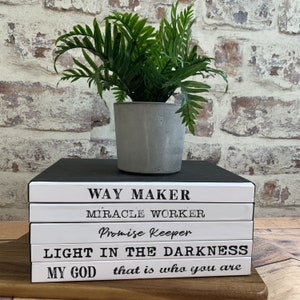 Coffee Table Book Way Maker, Personalize Bookcase Décor,  Designer Books,  Inspirational Gift, Wedding Gift, Christian Gift,